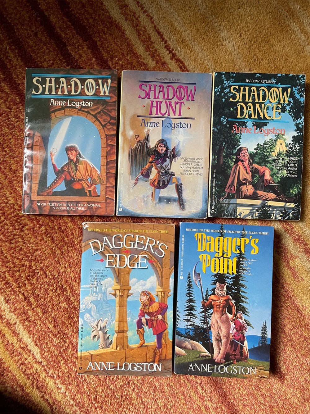 1st Editions - Anne Logston - Shadow & Dagger Paperback Book Lot Fantasy vintage